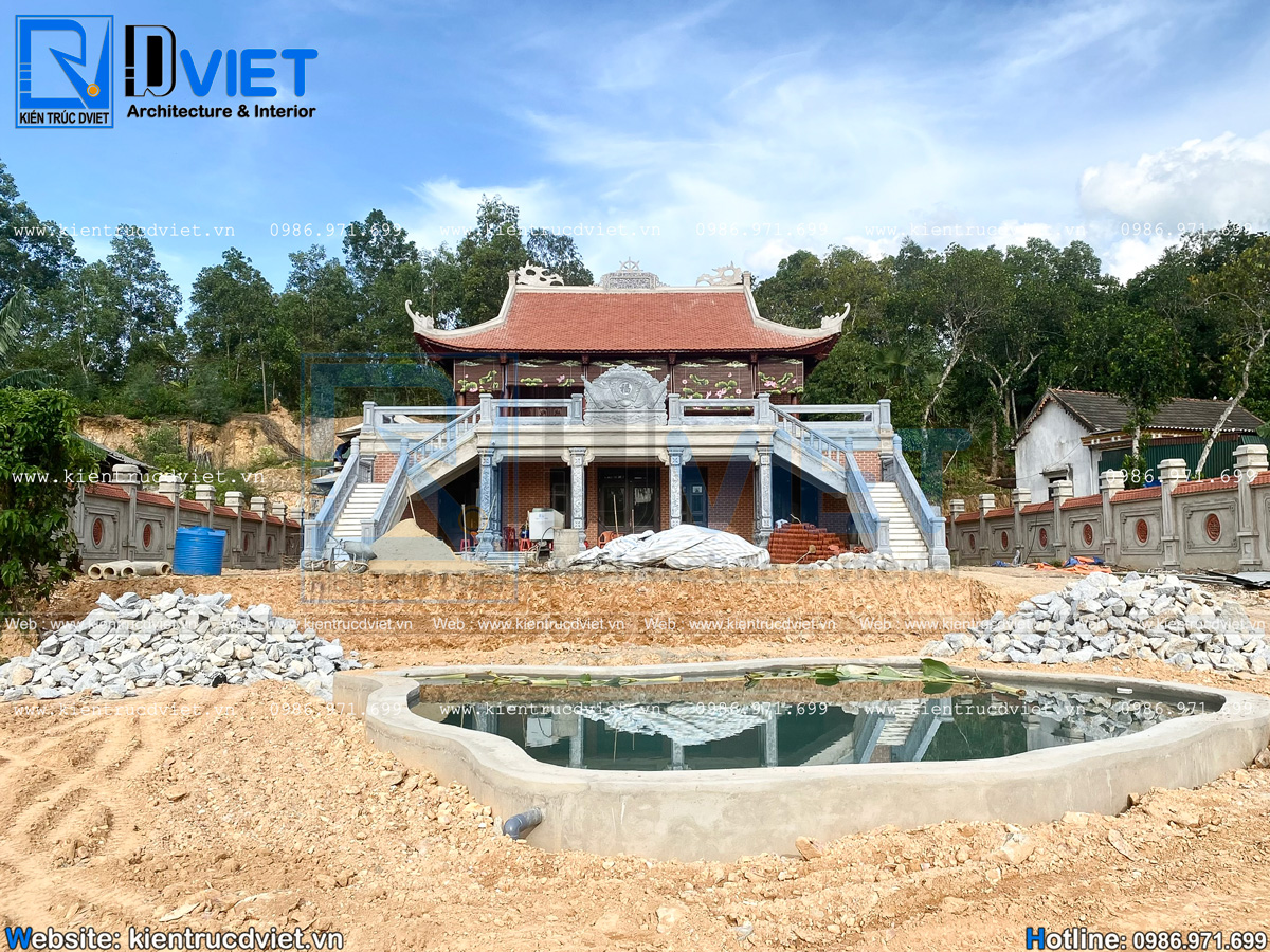 ảnh thi công nhà thờ họ 2 tầng 3 gian 4 mái tại huyện Hương Sơn - Hà Tĩnh (11)