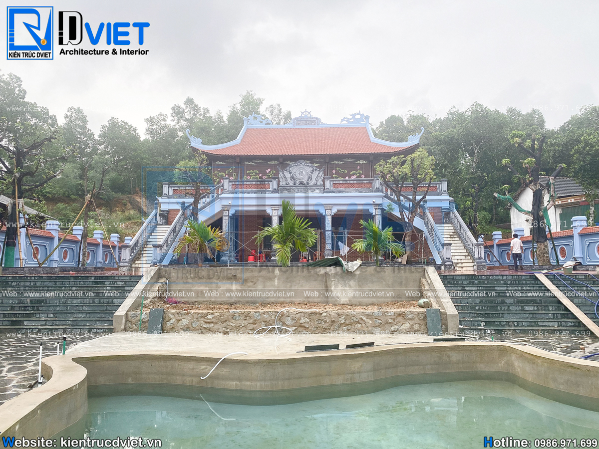 ảnh thi công nhà thờ họ 2 tầng 3 gian 4 mái tại huyện Hương Sơn - Hà Tĩnh (13)