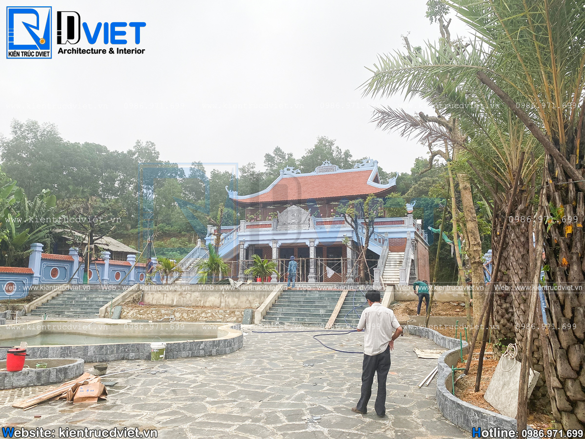 ảnh thi công nhà thờ họ 2 tầng 3 gian 4 mái tại huyện Hương Sơn - Hà Tĩnh (14)