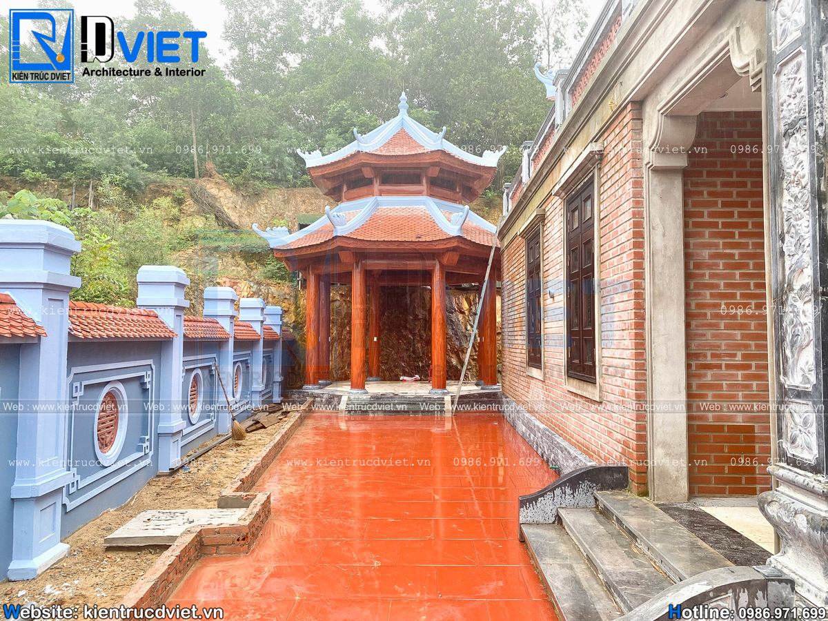 ảnh thi công nhà thờ họ 2 tầng 3 gian 4 mái tại huyện Hương Sơn - Hà Tĩnh (17)