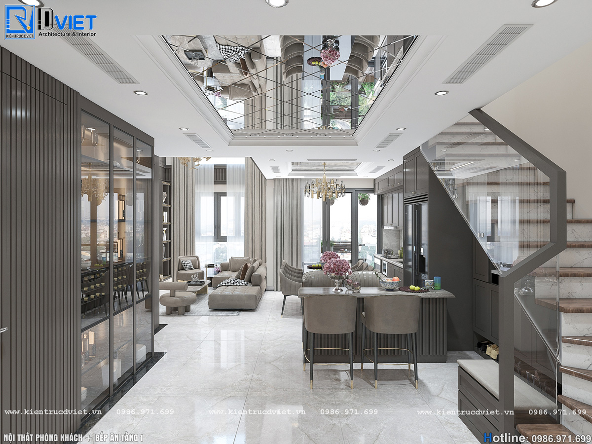 thiết kế nội thất căn hộ Duplex chung cư Swanlake Residences Ecopark (1)