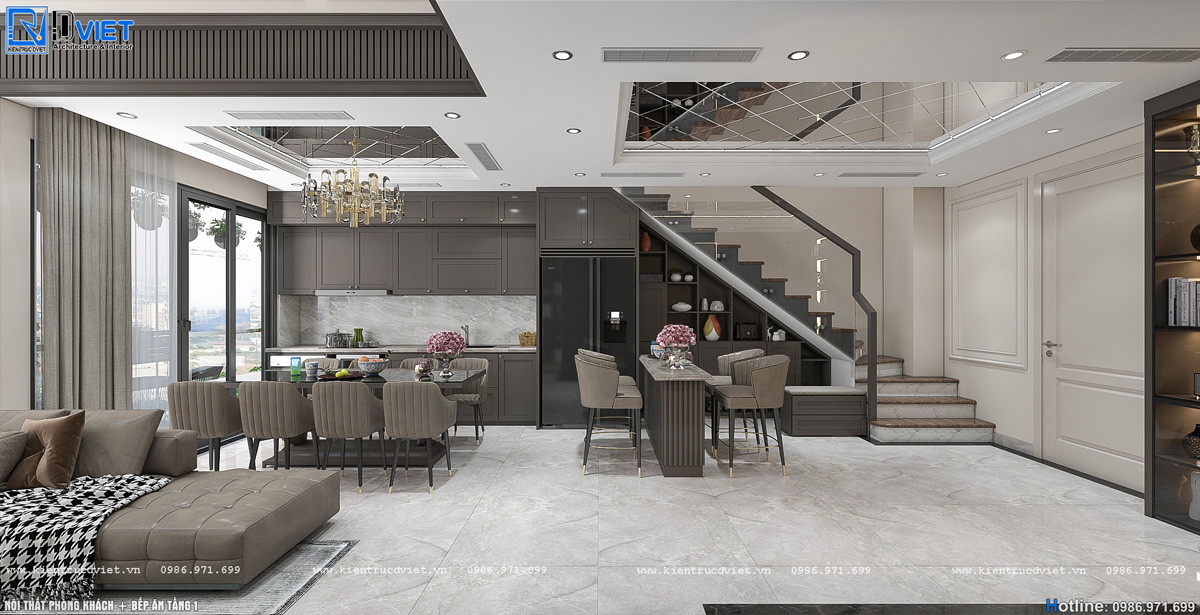 thiết kế nội thất căn hộ Duplex chung cư Swanlake Residences Ecopark (5)