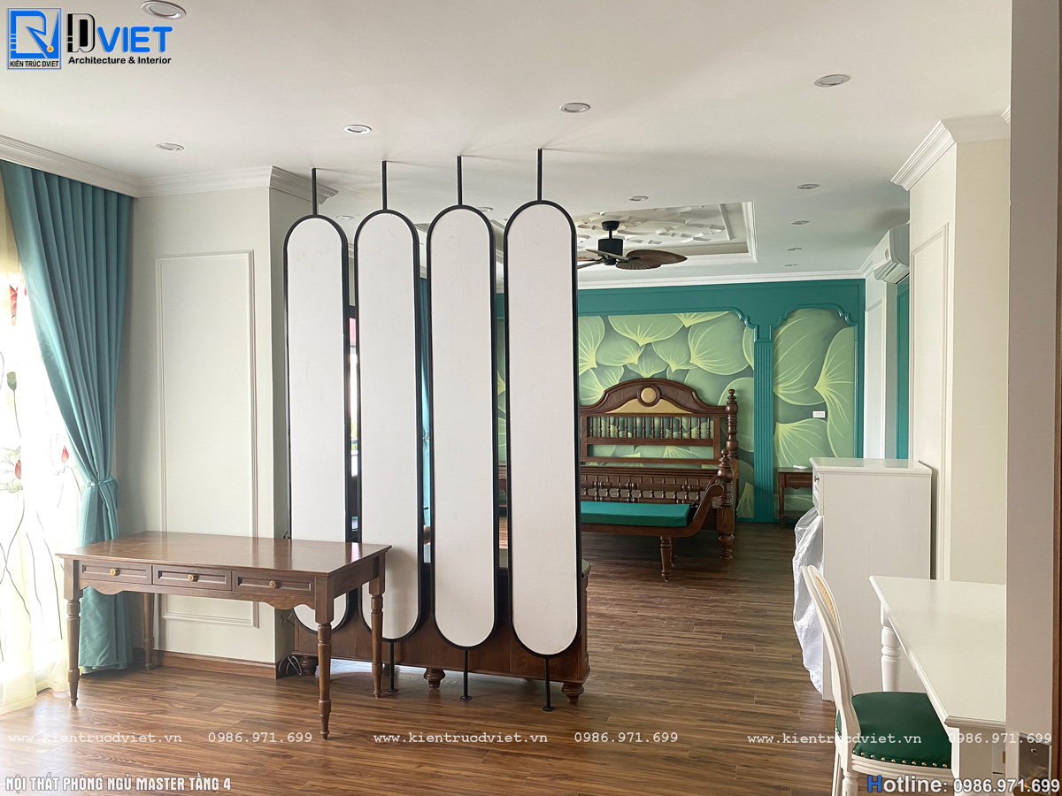 thiết kế thi công nội thất phòng ngủ indochine đẹp tại Hà Nội (12)