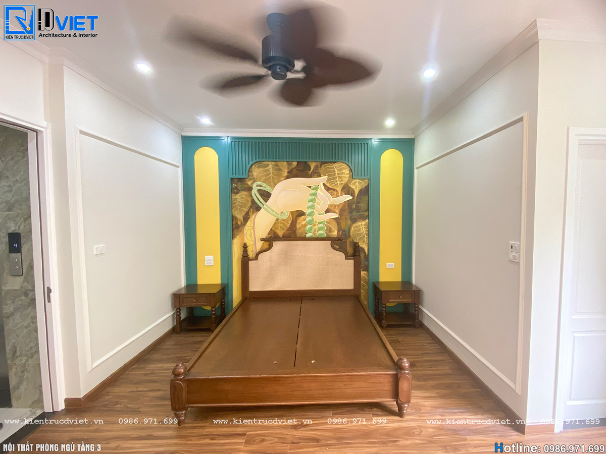 thiết kế thi công nội thất phòng ngủ indochine đẹp tại Hà Nội (16)