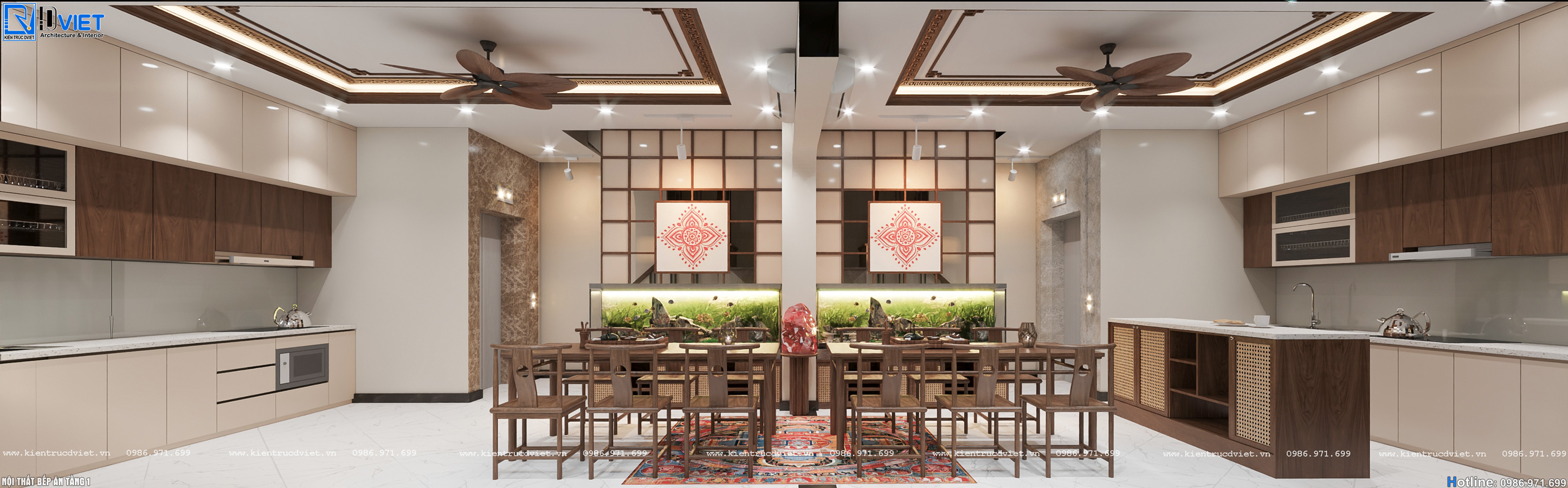 thiết kế nội thất bếp ăn phong cách Zen Nhật Bản tại Hà Nội (4)