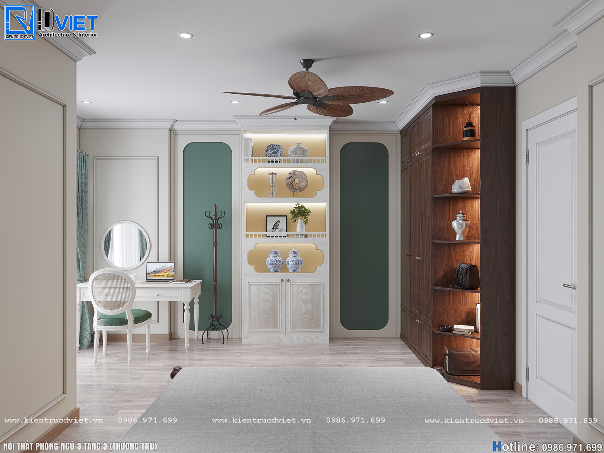 thiết kế nội thất phòng ngủ indochine đẹp tại Hà Nội (15)