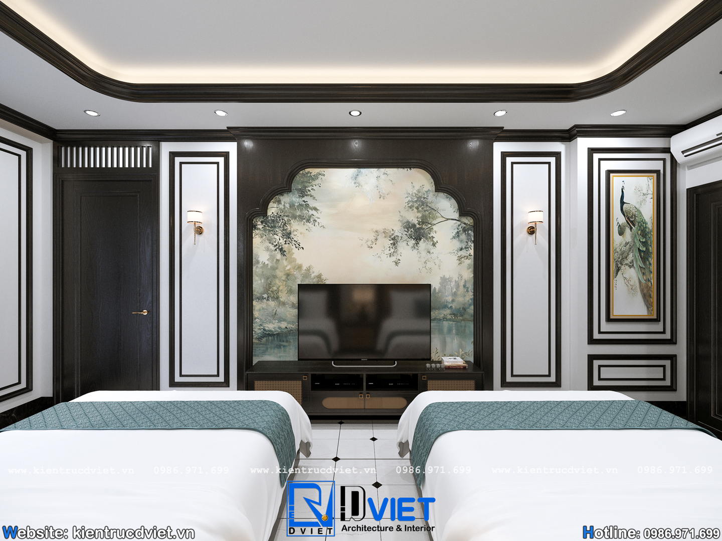 thiết kế nội thất bếp ăn indochina Đông Dương tầng 1 nhà thờ họ 2 tầng 3 gian 2 mái tại Hưng Yên (12)