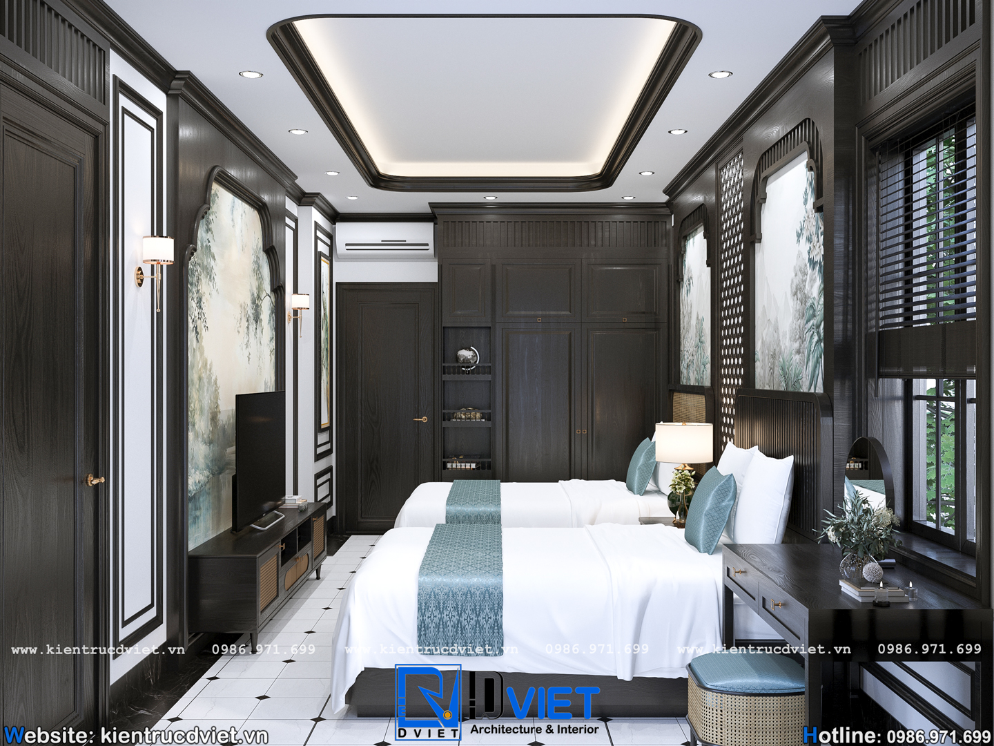 thiết kế nội thất bếp ăn indochina Đông Dương tầng 1 nhà thờ họ 2 tầng 3 gian 2 mái tại Hưng Yên (11)