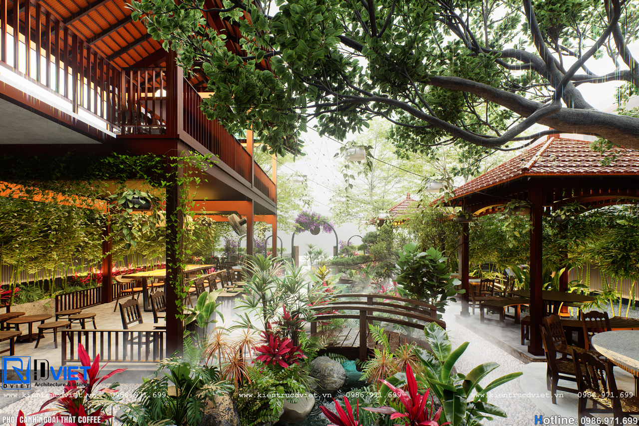 thiết kế thi công quán cafe Nhiệt đới đẹp mộc mạc tại An Lão - Hải Phòng (6)