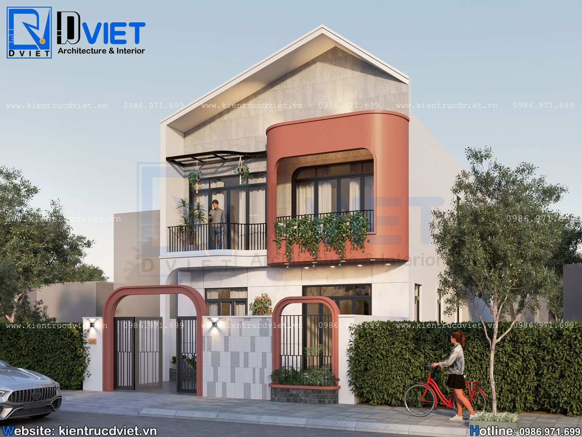 thiết kế biệt thự phố 2 tầng hiện đại 8x15m tại Hải Dương (3)