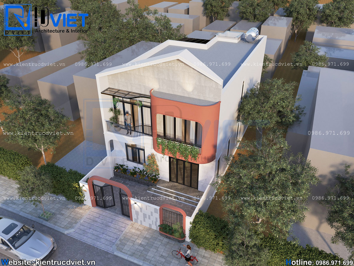 thiết kế biệt thự phố 2 tầng hiện đại 8x15m tại Hải Dương (4)