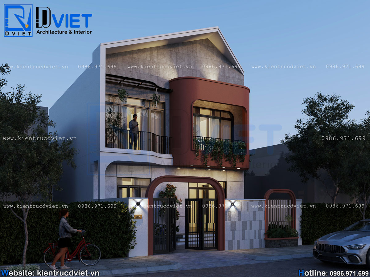 thiết kế biệt thự phố 2 tầng hiện đại 8x15m tại Hải Dương (5)