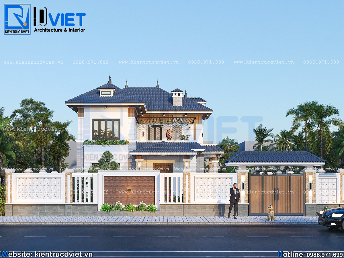 thiết kế biệt thự mái Nhật 2 tầng hiện đại 10x10m tại Khoái Châu - Hưng Yên (4)