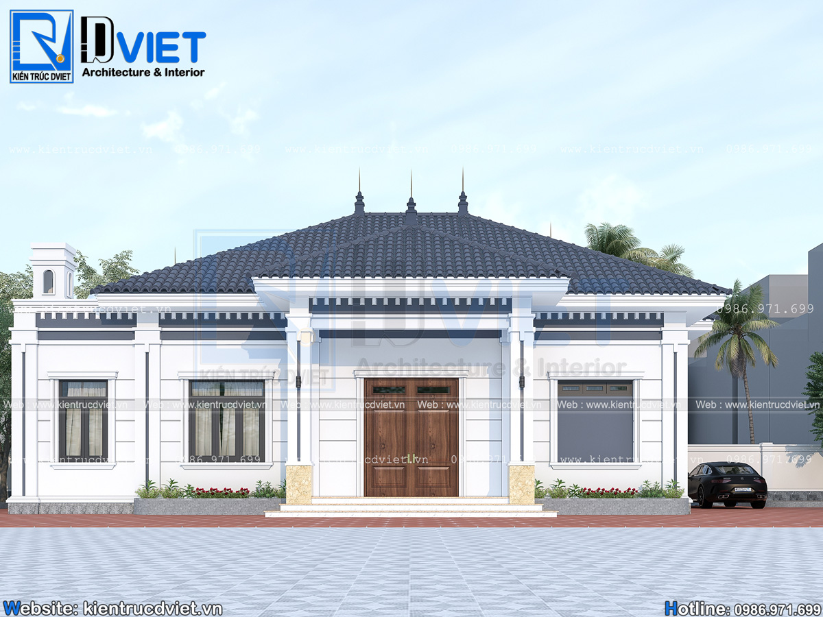 thiết kế biệt thự 1 tầng mái Nhật hiện đại 16x10m tại Nam Định (3)