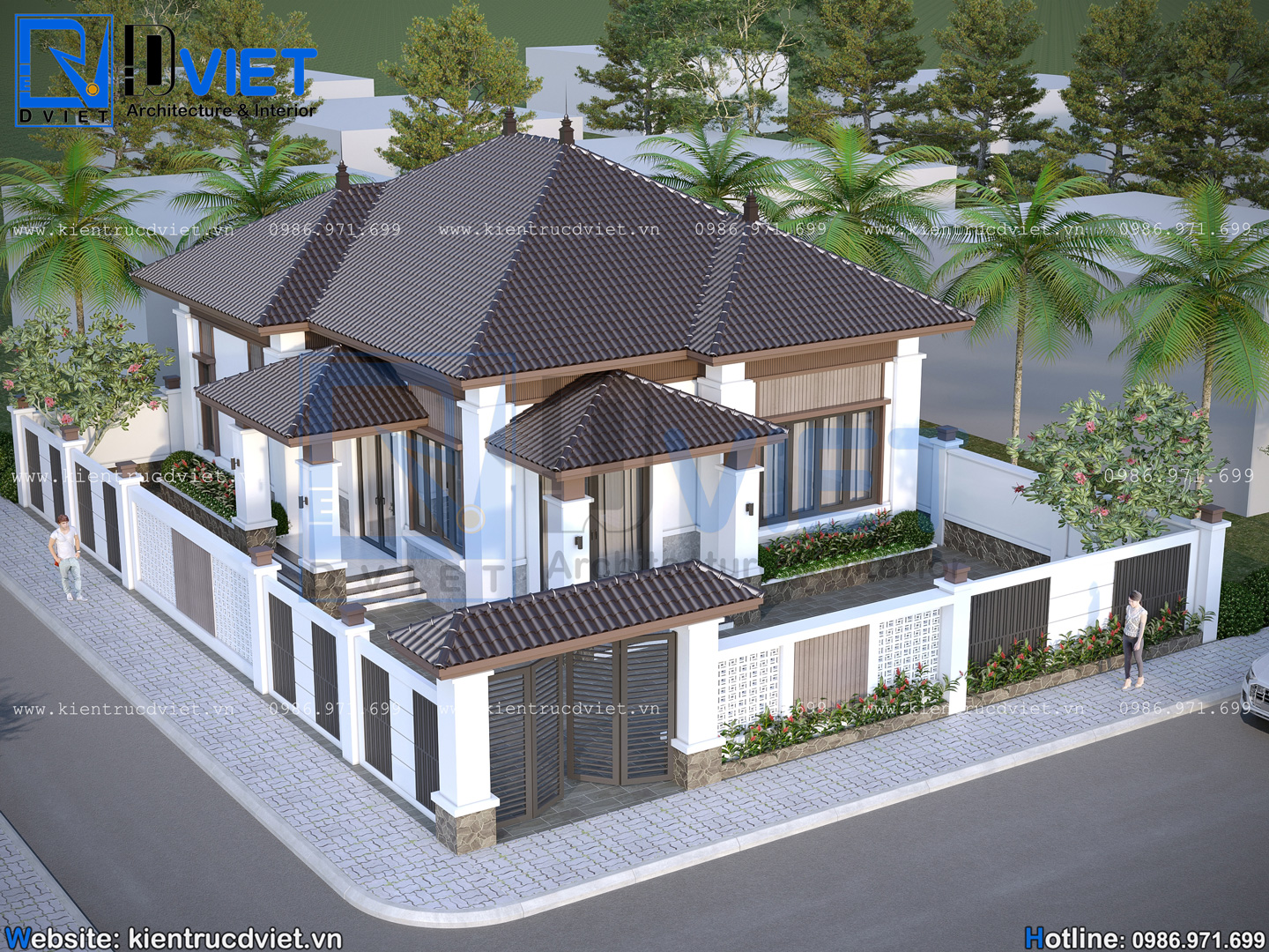 thiết kế biệt thự mái Nhật 1 tầng hiện đại 10x12m tại Bắc Ninh (1)