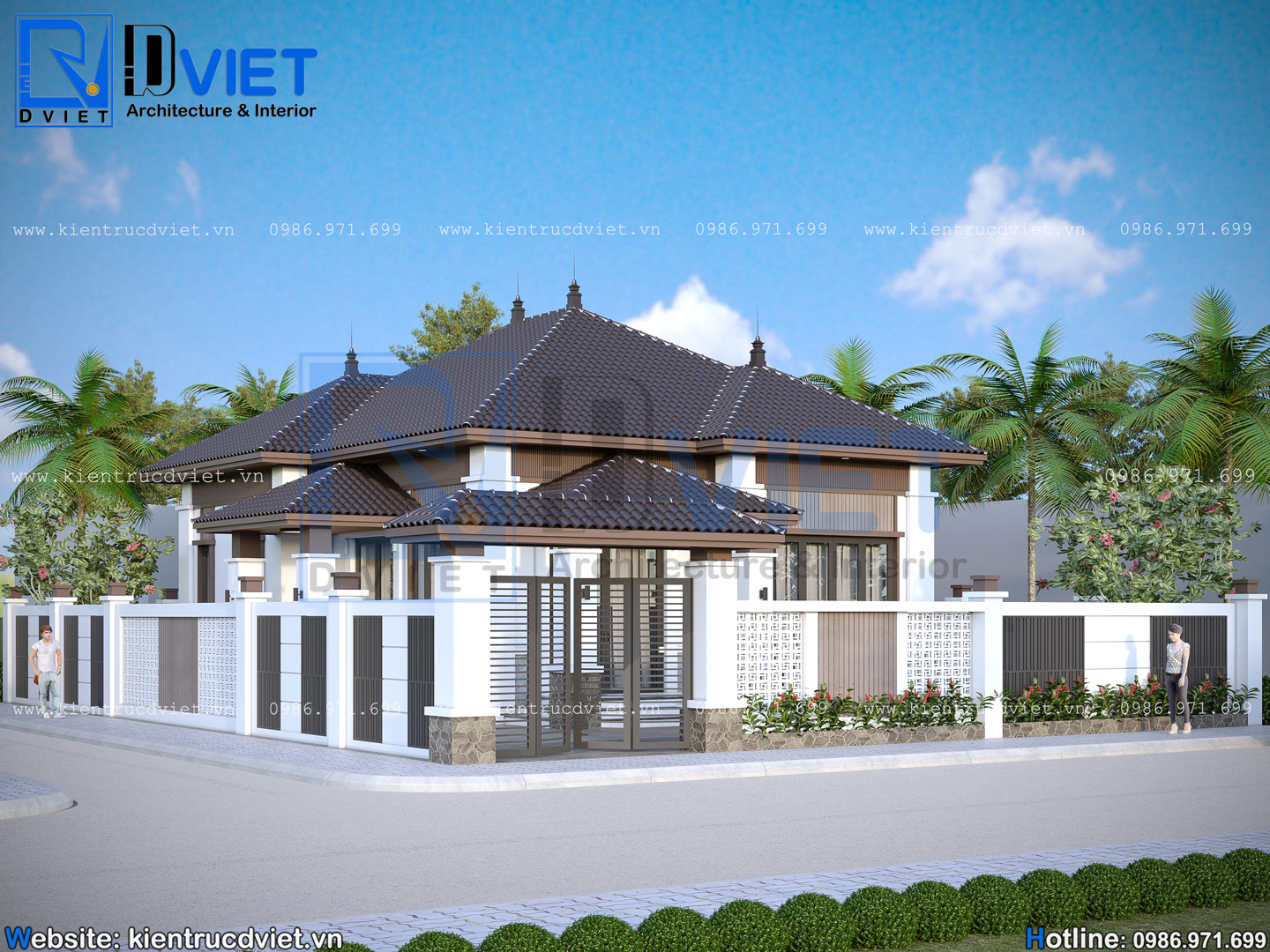 thiết kế biệt thự mái Nhật 1 tầng hiện đại 10x12m tại Bắc Ninh (2)