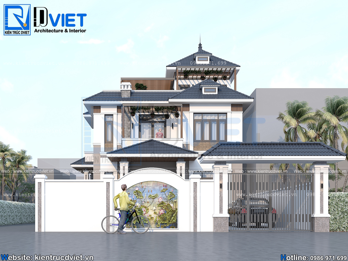 thiết kế biệt thự mái Nhật 2 tầng 1 tum 10x15m tại Gia Lộc - Hải Dương (3)