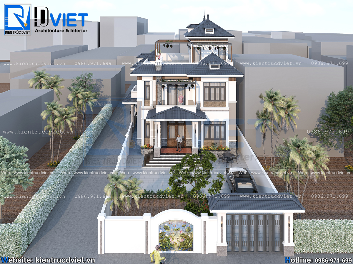 thiết kế biệt thự mái Nhật 2 tầng 1 tum 10x15m tại Gia Lộc - Hải Dương (4)