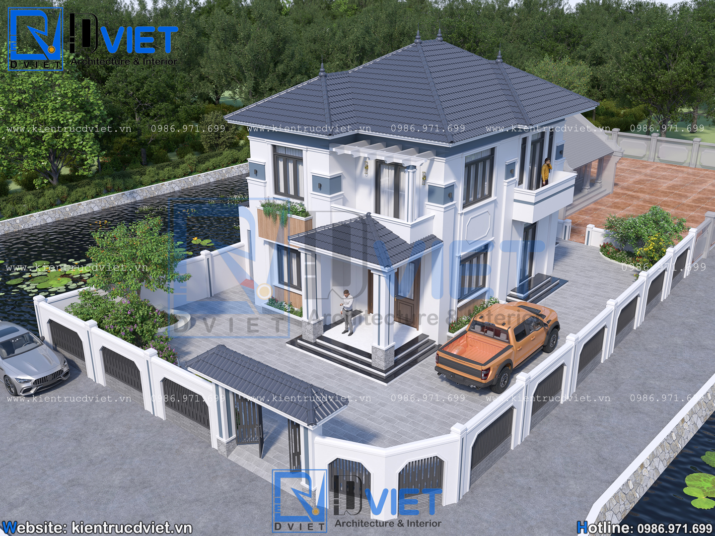 thiết kế biệt thự 2 tầng mái Nhật 8x11m hiện đại tại Ninh Bình (1)