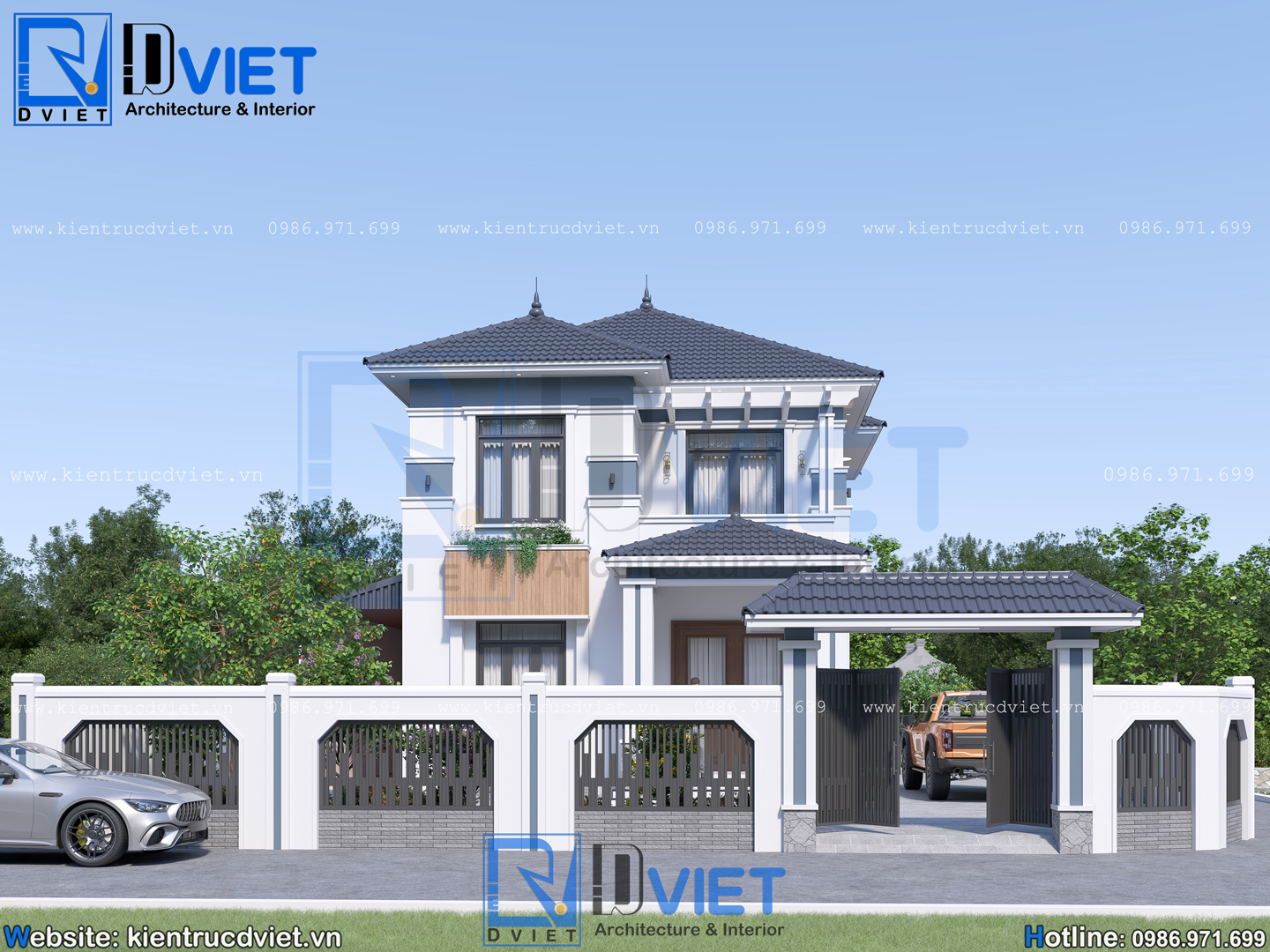 thiết kế biệt thự 2 tầng mái Nhật 8x11m hiện đại tại Ninh Bình (3)