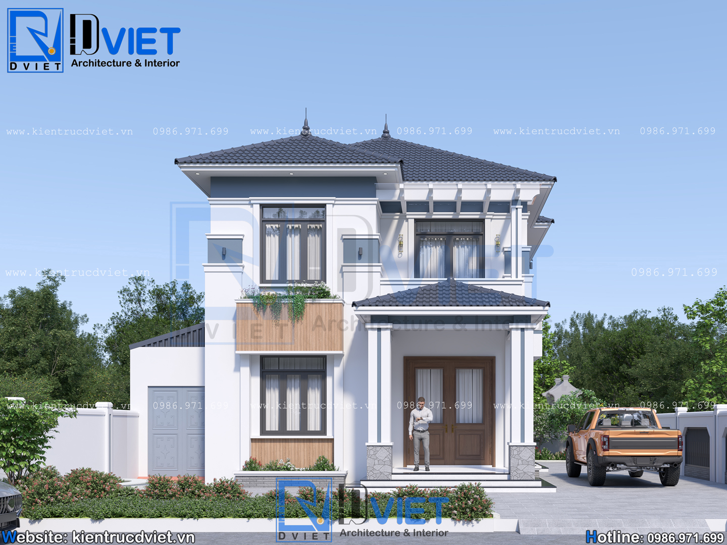 thiết kế biệt thự 2 tầng mái Nhật 8x11m hiện đại tại Ninh Bình (4)