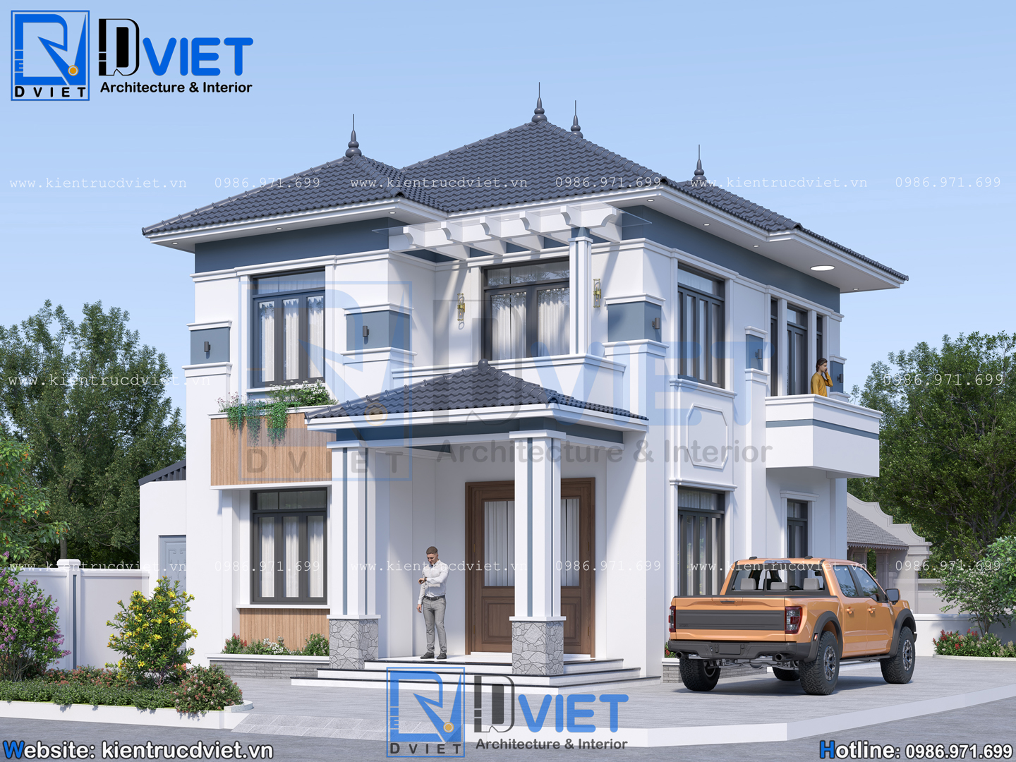 thiết kế biệt thự 2 tầng mái Nhật 8x11m hiện đại tại Ninh Bình (5)