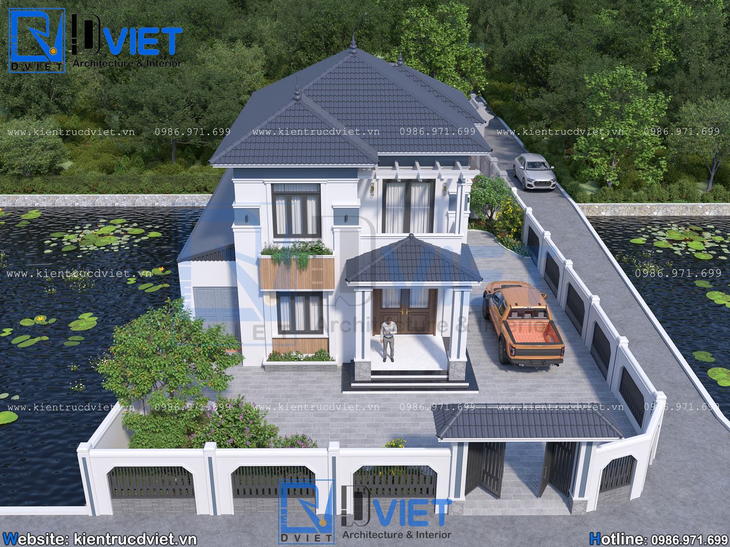 thiết kế biệt thự 2 tầng mái Nhật 8x11m hiện đại tại Ninh Bình (6)