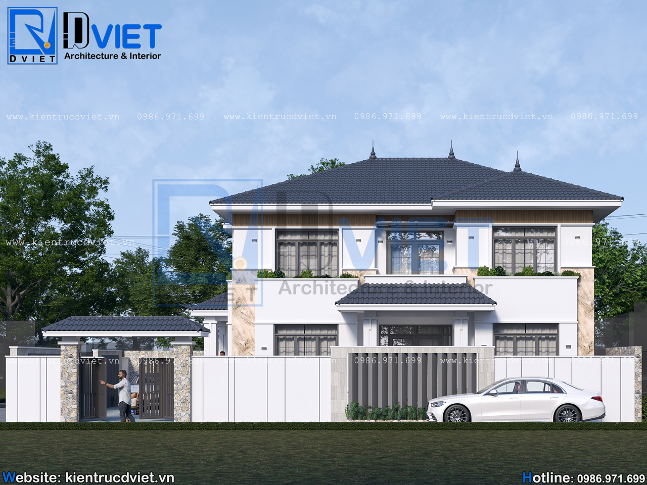 thiết kế biệt thự mái Nhật 2 tầng hiện đại 12x9m tại Bắc Ninh (3)