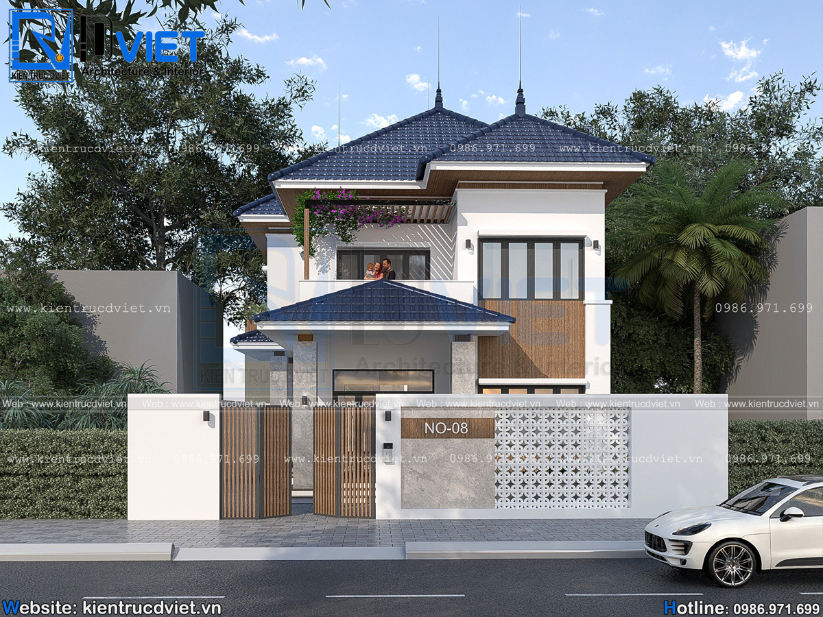 thiết kế biệt thự mái Nhật 2 tầng hiện đại 8x12m tại Hưng Yên (3)