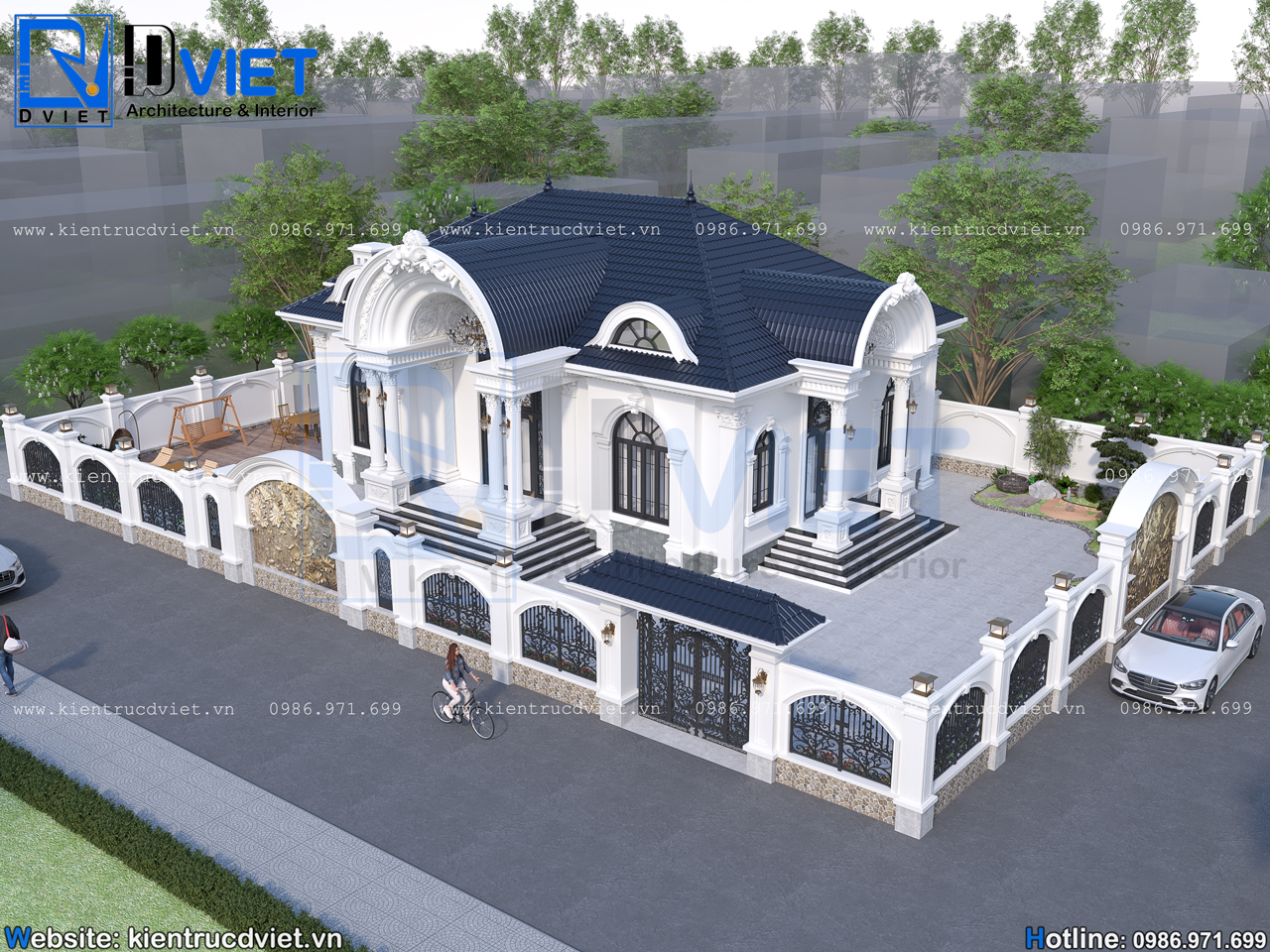 Thiết kế biệt thự tân cổ điển 1 tầng mái Nhật 17x10m tại Thanh Hoá (1)