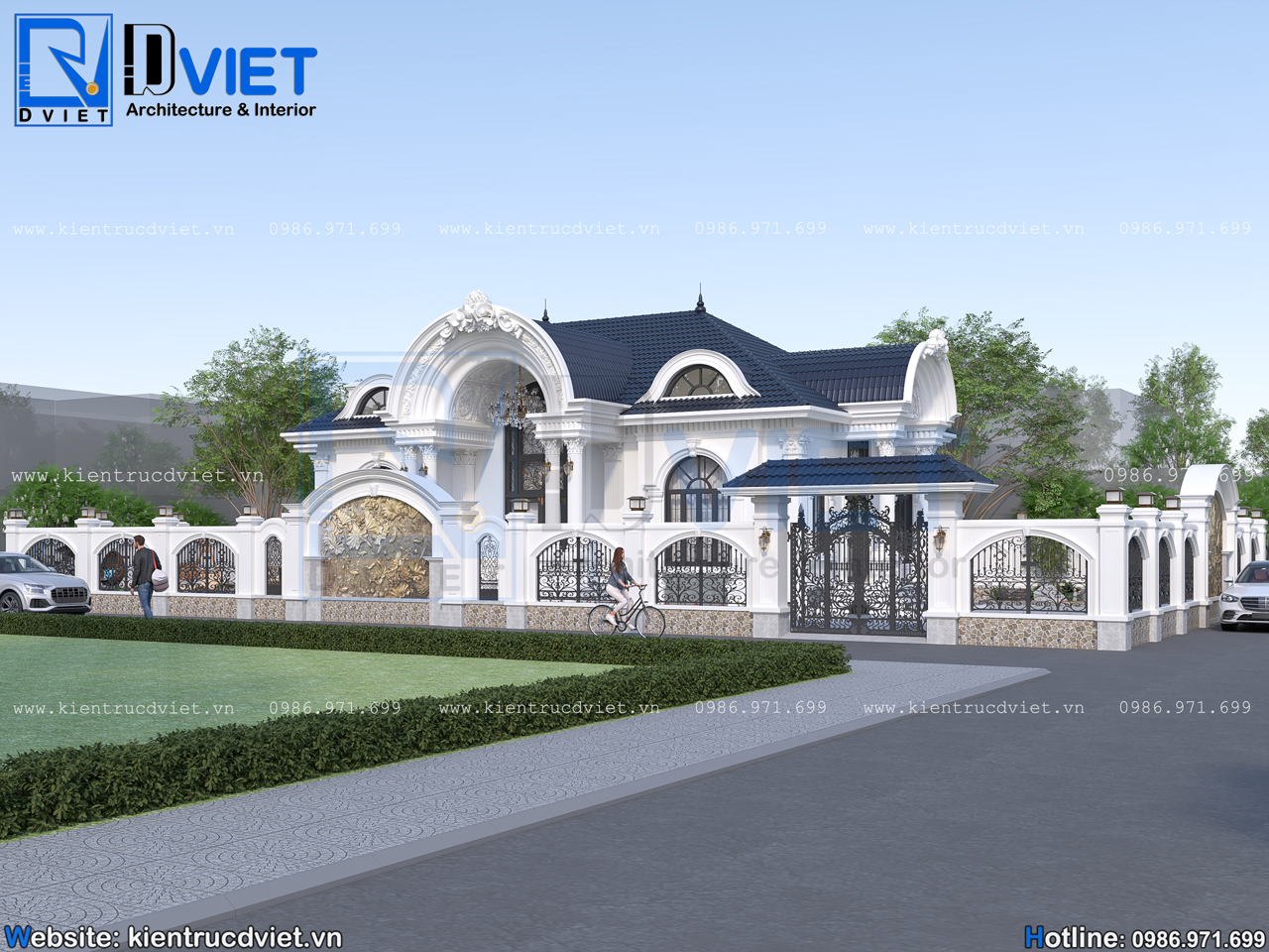 Thiết kế biệt thự tân cổ điển 1 tầng mái Nhật 17x10m tại Thanh Hoá (2)