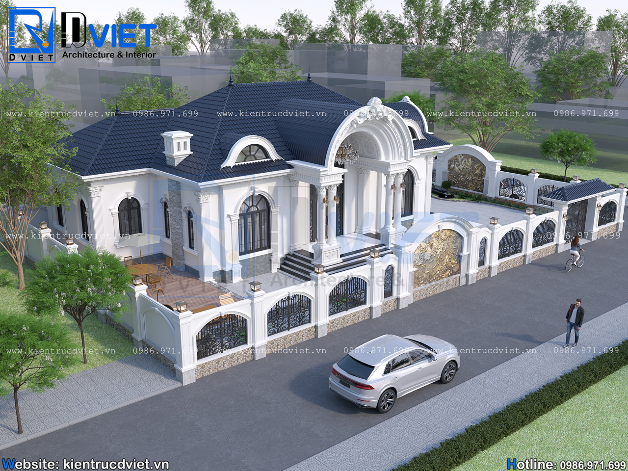 Thiết kế biệt thự tân cổ điển 1 tầng mái Nhật 17x10m tại Thanh Hoá (4)