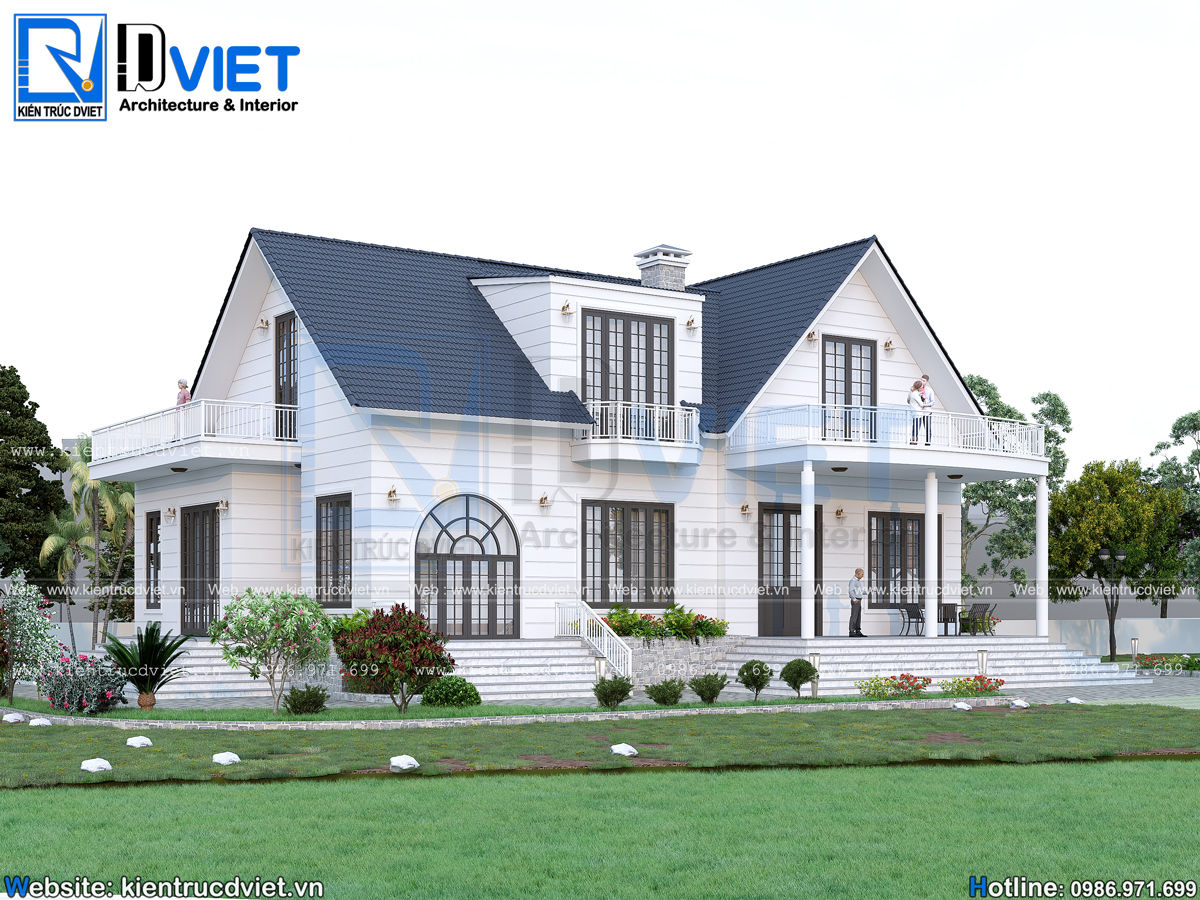 thiết kế biệt thự vườn kiểu Mỹ 18,5x12m tại huyện Thạch Thất (5)