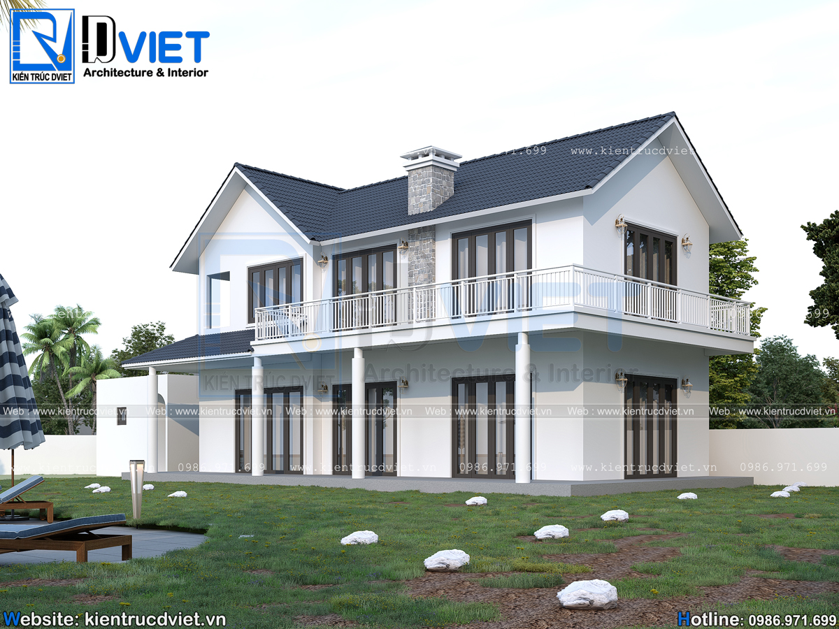 thiết kế biệt thự vườn kiểu Mỹ 18,5x12m tại huyện Thạch Thất (9)