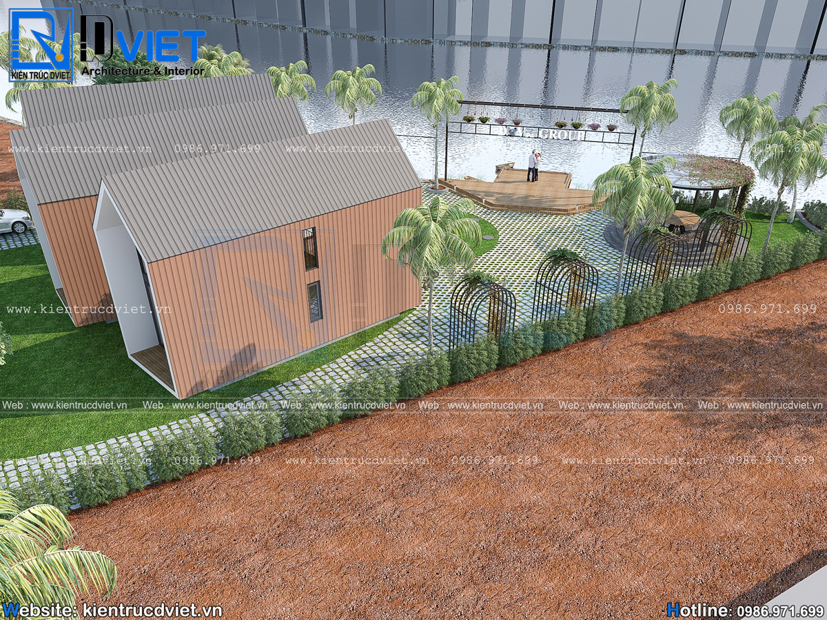 thiết kế homestay 1 tầng 1 lửng đẹp tại Phú Quốc (5)