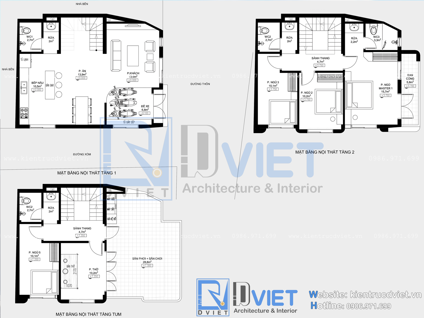 Thiết kế mặt bằng biệt thự phố 2 tầng 1 tum hiện đại 6x9m trên khu đất méo tại Gia Lộc, thành phố Hải Phòng (7)