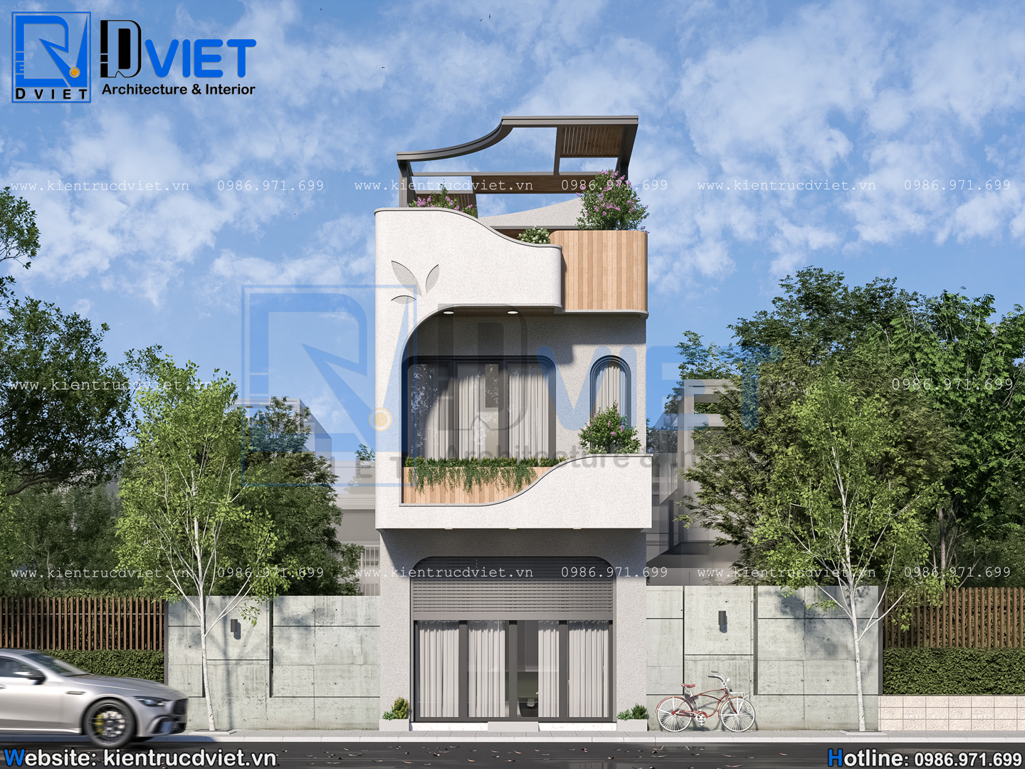 Hình ành thiết kế nhà ống (nhà phố) 3 tầng hiện đại 4,5x20m tại xã Gia Lộc, thành phố Hải Phòng (1)