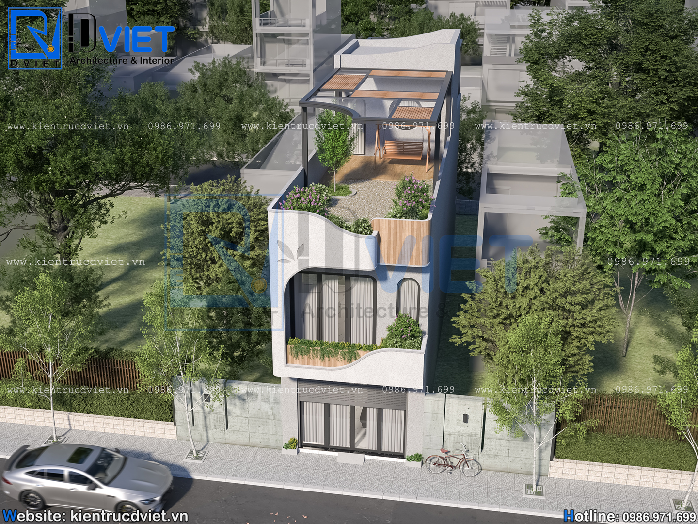 Hình ành thiết kế nhà ống (nhà phố) 3 tầng hiện đại 4,5x20m tại xã Gia Lộc, thành phố Hải Phòng (3)