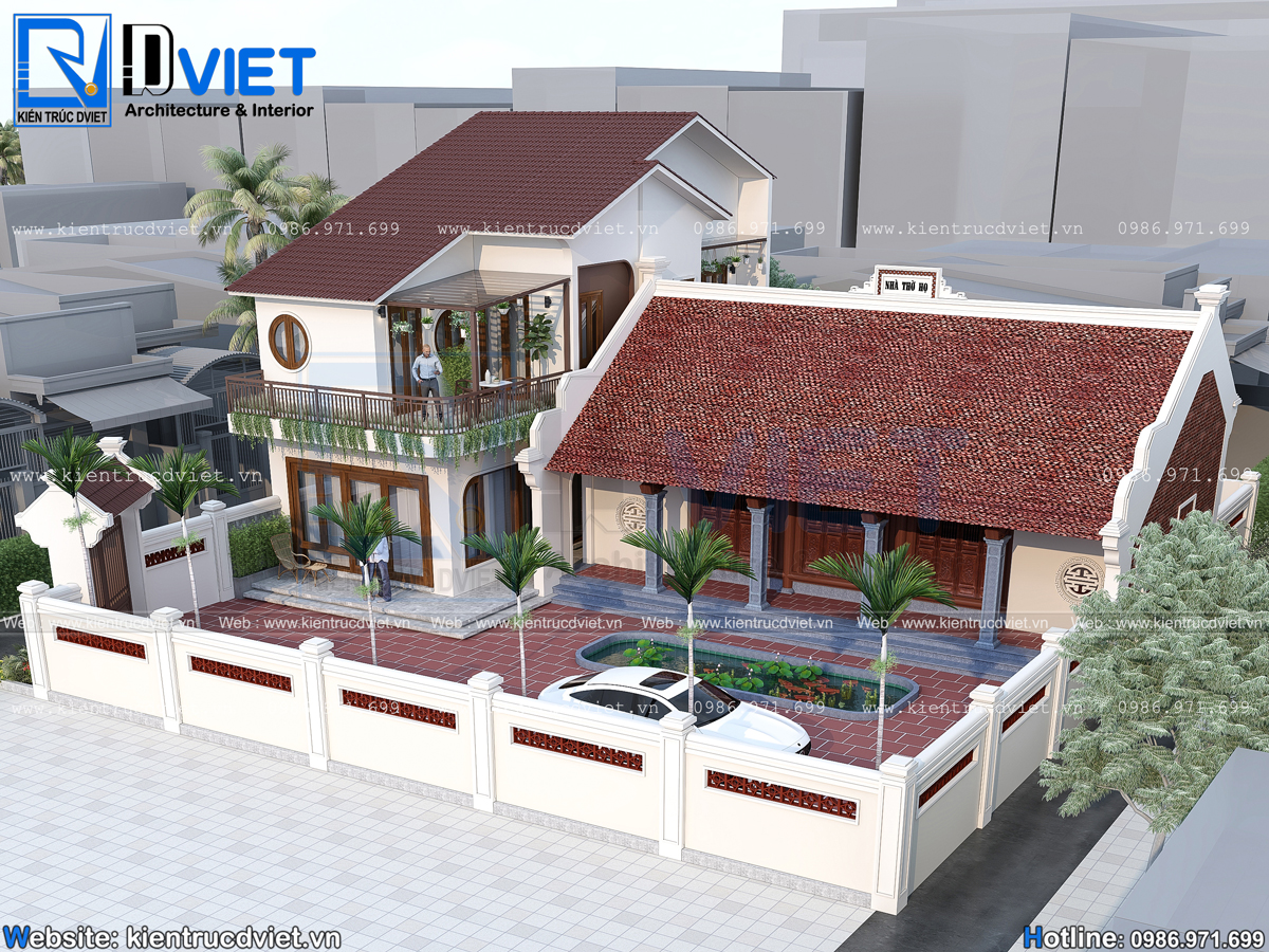 thiết kế nhà ống (nhà phố) 2 tầng 5x13,5m hiện đại tại Yên Phong - Bắc Ninh (1)