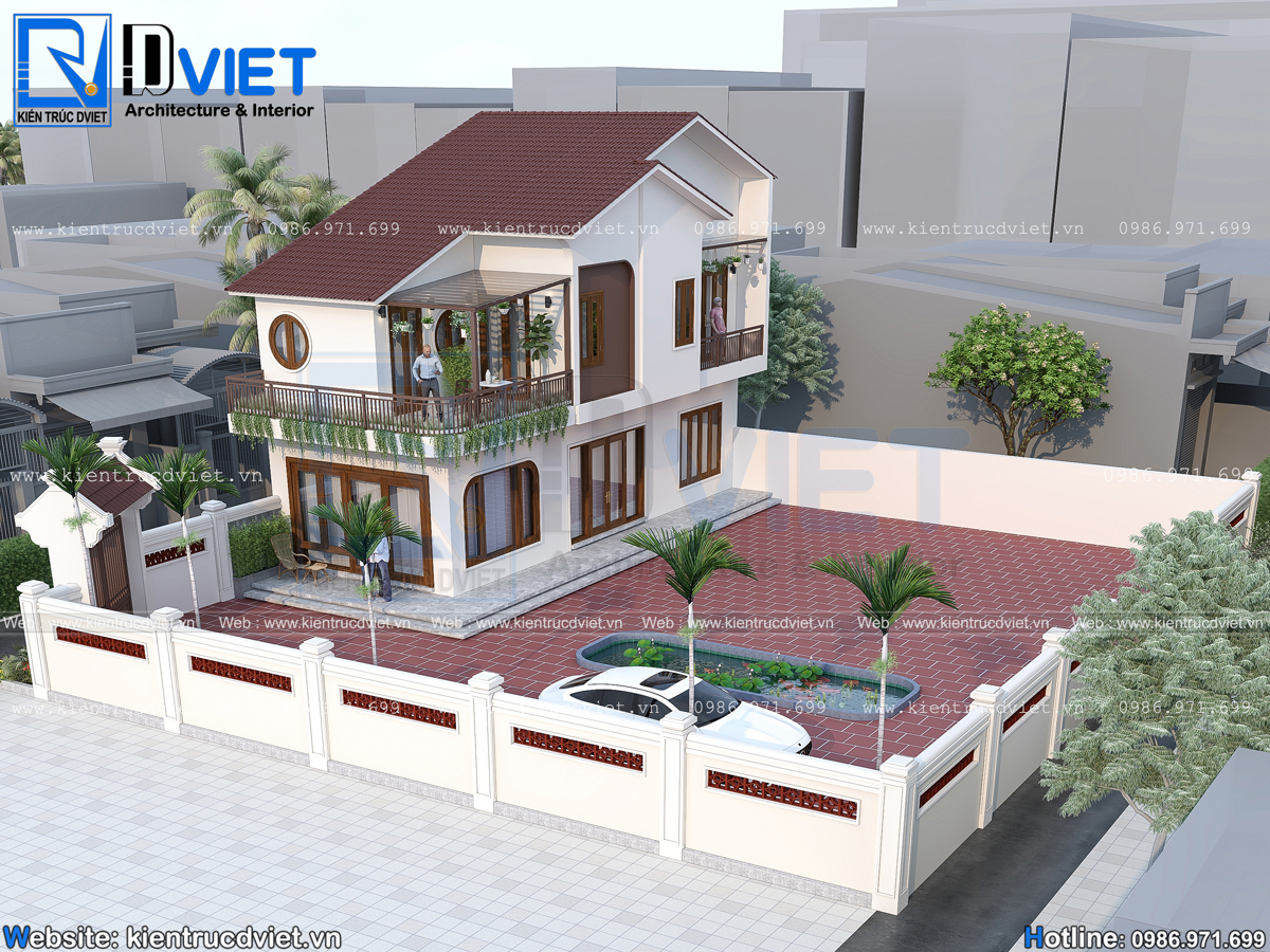 thiết kế nhà ống (nhà phố) 2 tầng 5x13,5m hiện đại tại Yên Phong - Bắc Ninh (2)