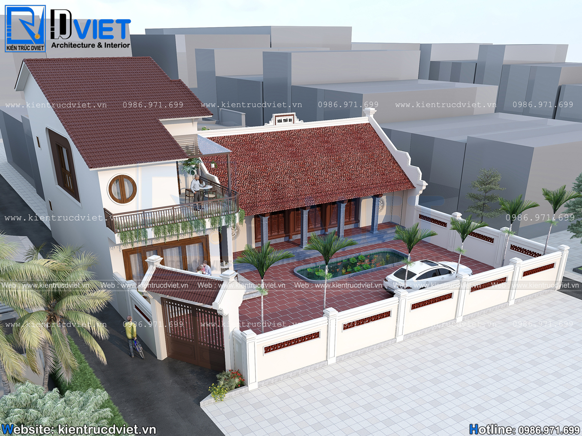 thiết kế nhà ống (nhà phố) 2 tầng 5x13,5m hiện đại tại Yên Phong - Bắc Ninh (5)