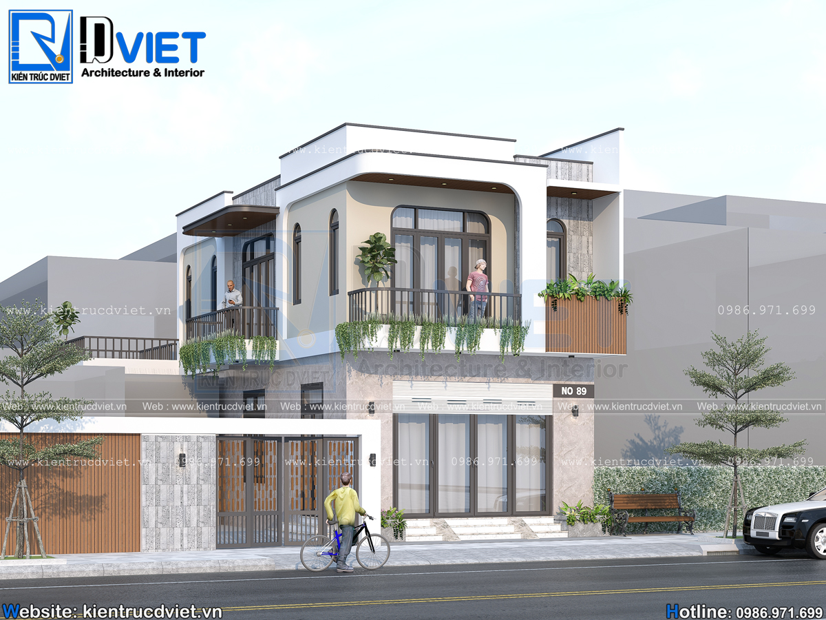 thiết kế nhà ống (nhà phố) 2 tầng 2 mặt tiền 6x12m tại Hưng Yên (1)