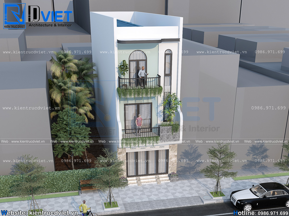 thiết kế nhà ống (nhà phố) 3 tầng hiện đại 5x17m tại Hưng Yên (4)