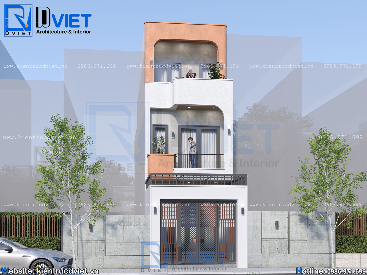 thiết kế nhà ống (nhà phố) 3 tầng hiện đại 4,2x22m tại Gia Lộc - Hải Phòng (3)