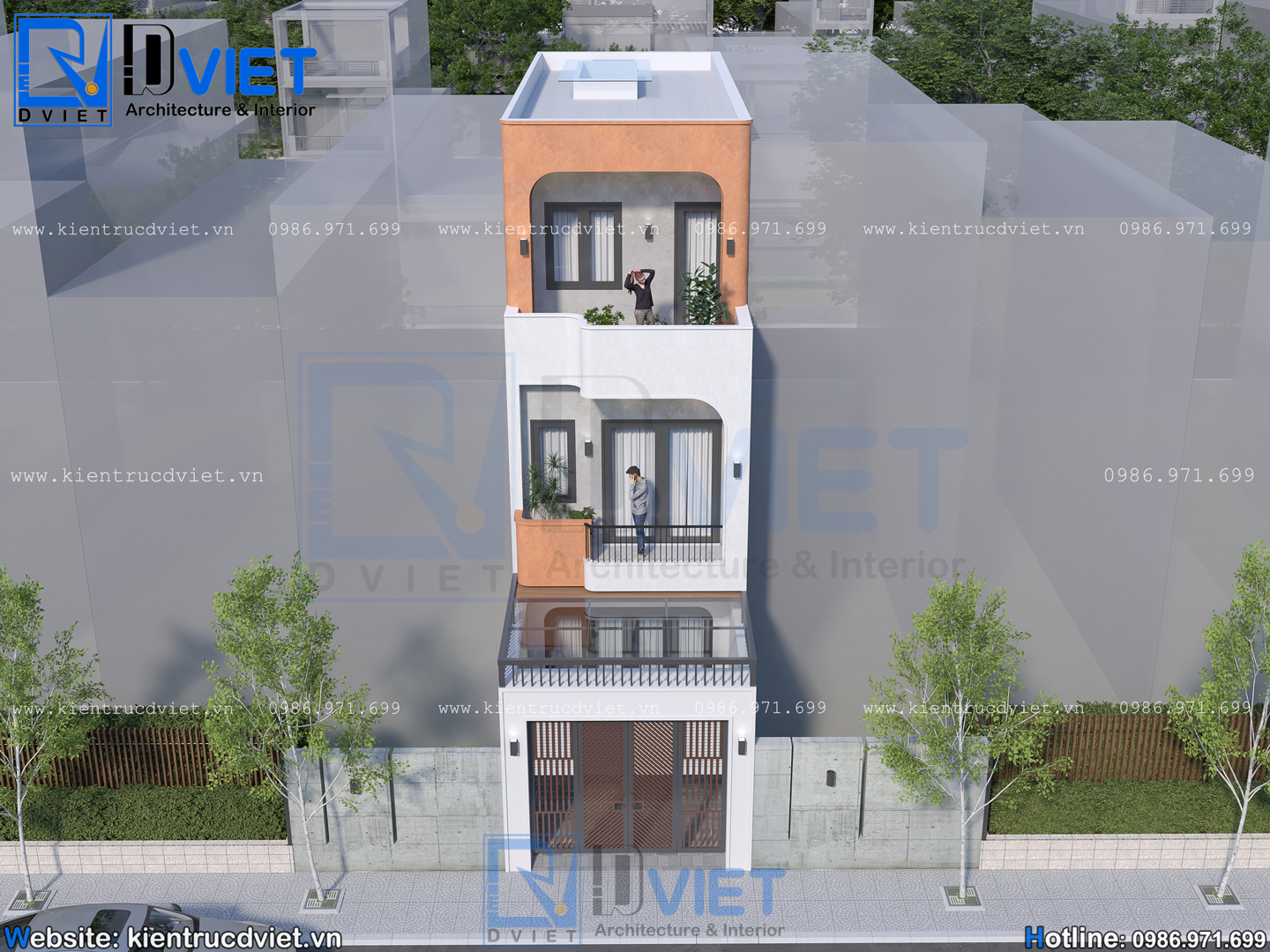 thiết kế nhà ống (nhà phố) 3 tầng hiện đại 4,2x22m tại Gia Lộc - Hải Phòng (4)