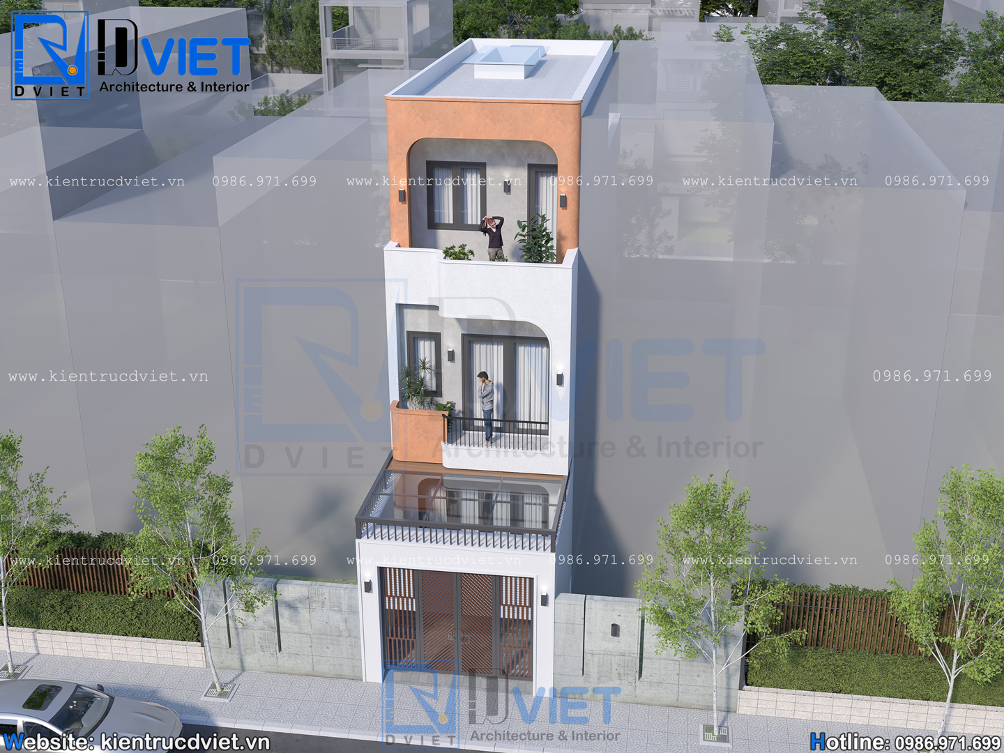 thiết kế nhà ống (nhà phố) 3 tầng hiện đại 4,2x22m tại Gia Lộc - Hải Phòng (5)