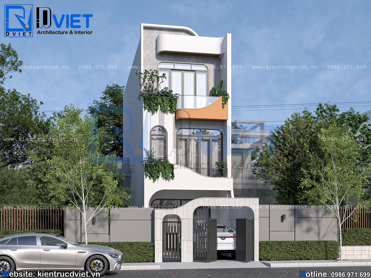 thiết kế nhà ống (nhà phố) 3 tầng 4,5x13m hiện đại tại Ninh Bình (1)