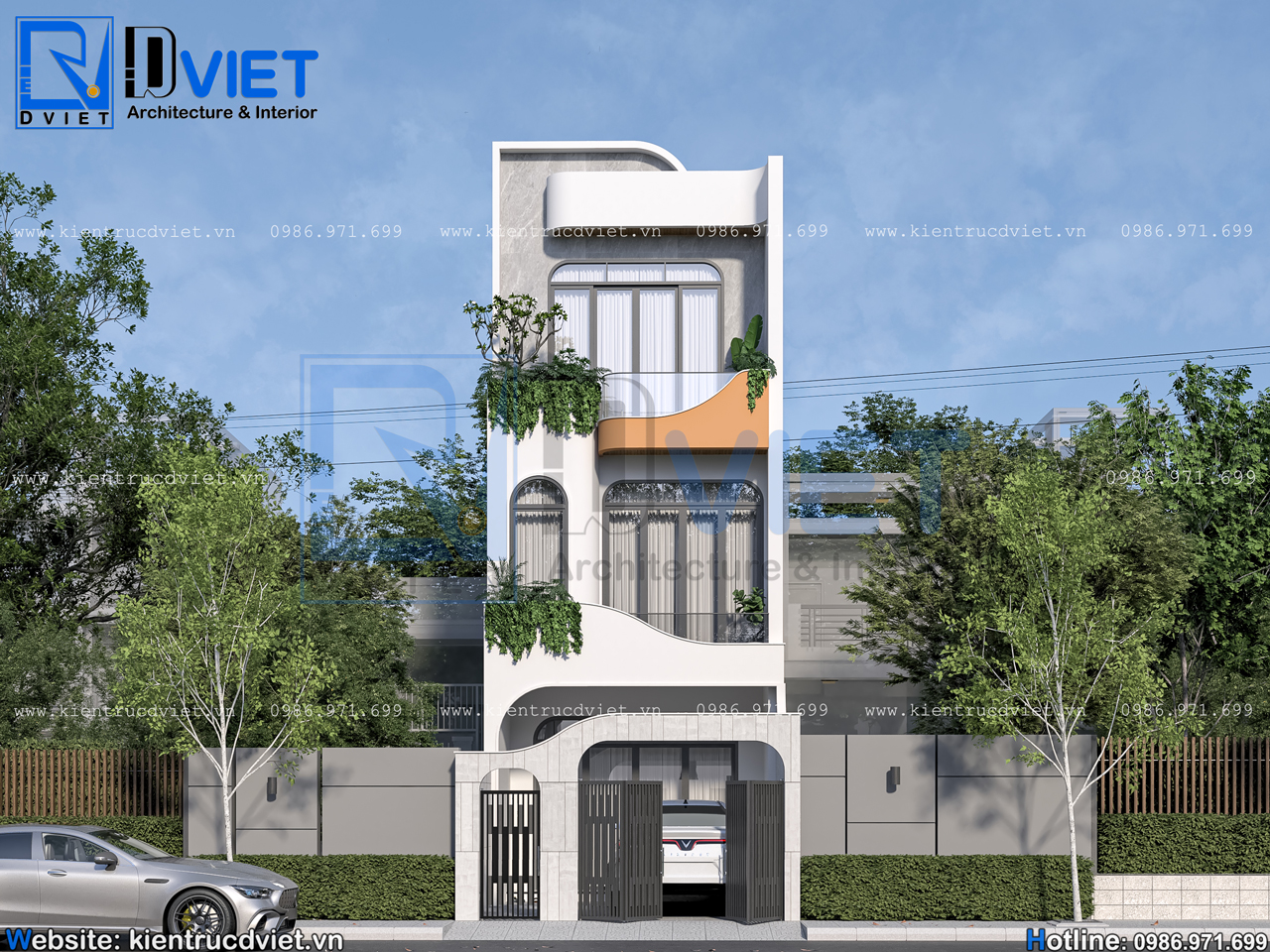 thiết kế nhà ống (nhà phố) 3 tầng 4,5x13m hiện đại tại Ninh Bình (2)