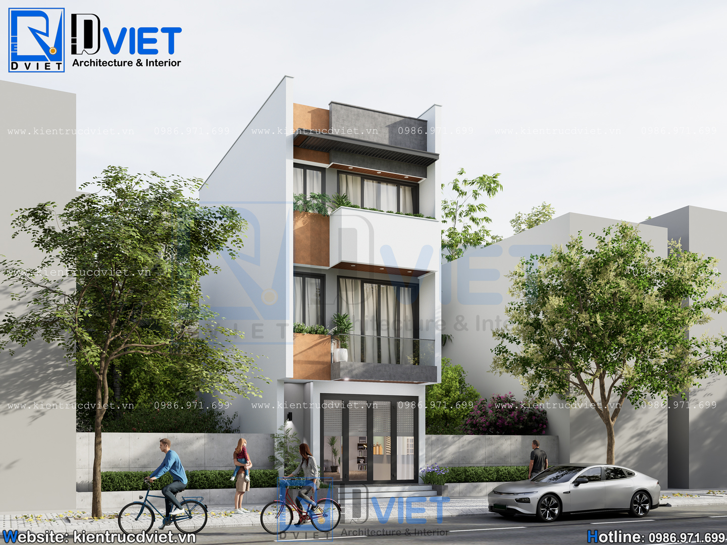 thiết kế nhà ống (nhà phố) 3 tầng hiện đại 5x10m tại Hải Phòng (2)