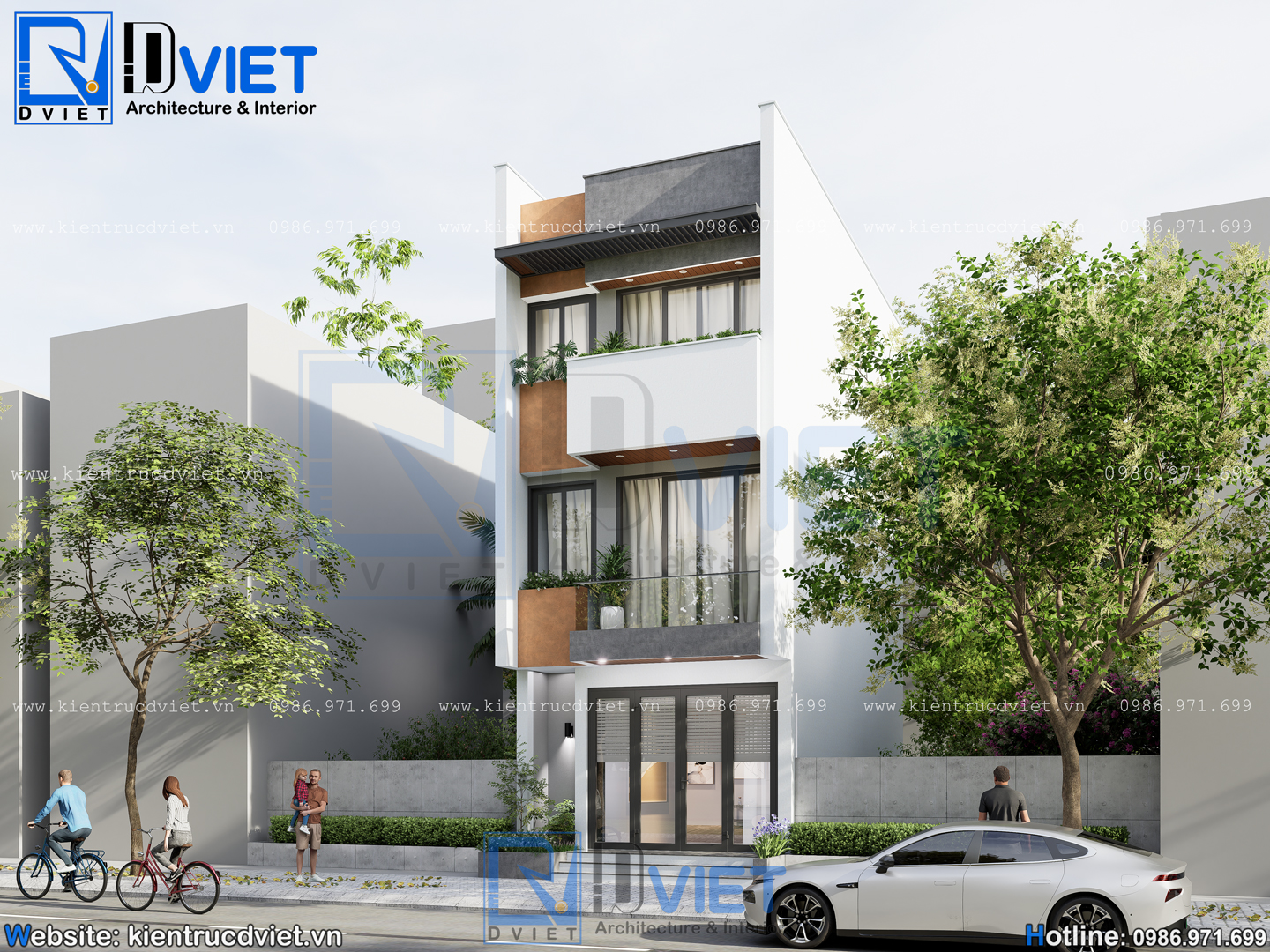 thiết kế nhà ống (nhà phố) 3 tầng hiện đại 5x10m tại Hải Phòng (3)